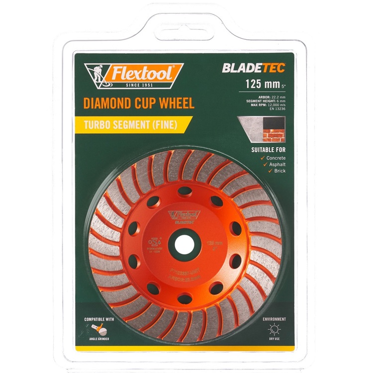 Flextool Diamond Cup Turbo Segment Fine 125 Front