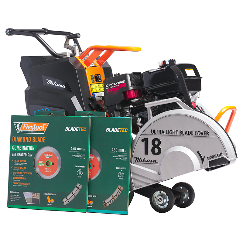 800X800 Mikasa Floor And Road Saw MCD T18H PLUS With Diamond Blades FT201693 UNIT