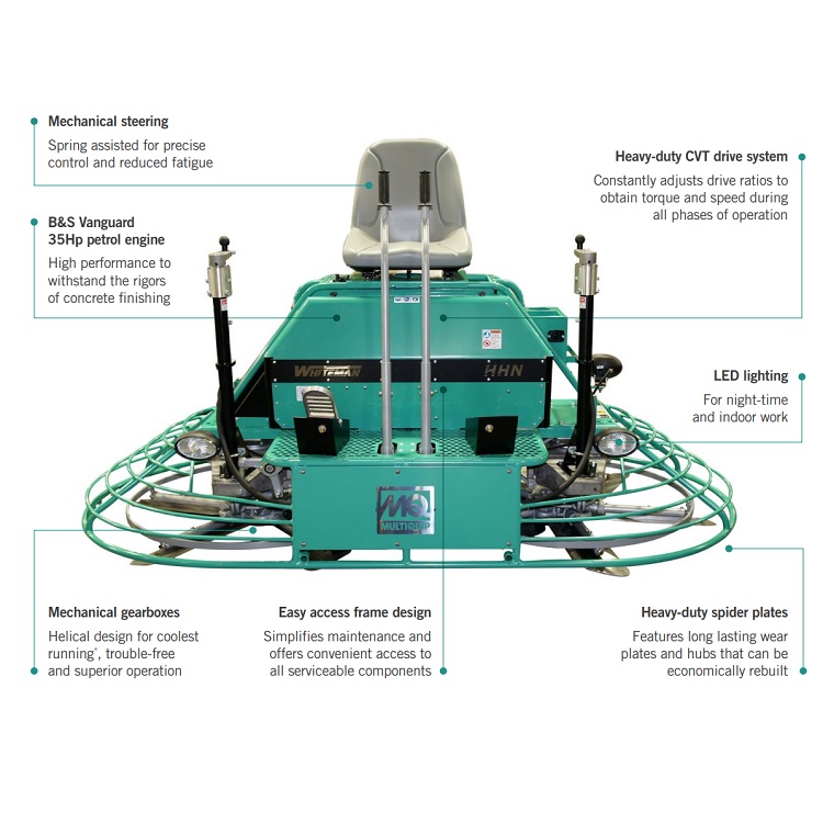 MQ Whiteman RideOn Power Trowel HHNG5 46" B&S Vanguard 31hp Petrol
