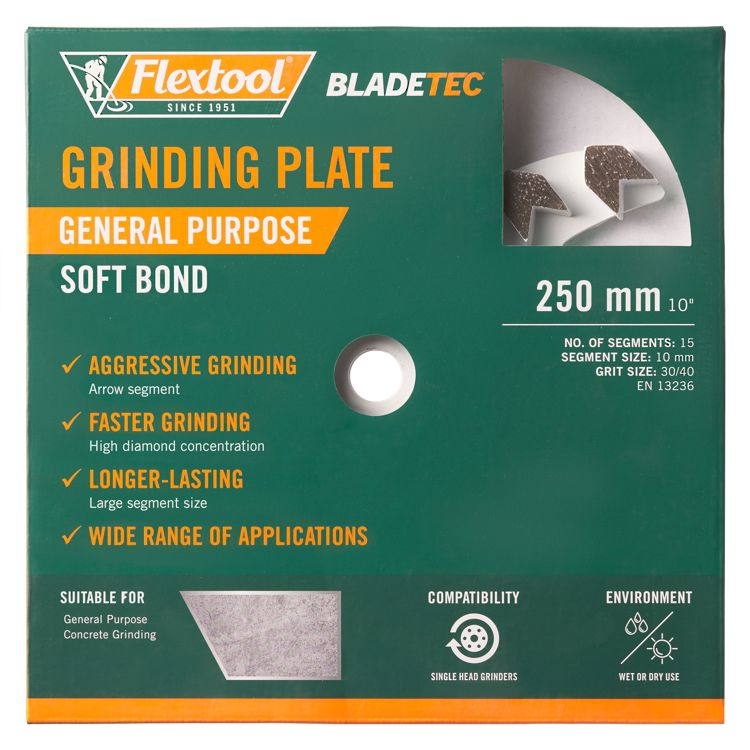 Grinding Plate General Purpose Soft Bond 250Mm