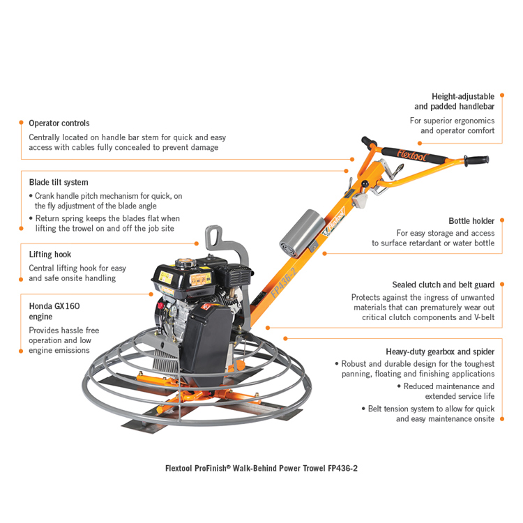 1000X1000 F&B Image Flextool Profinish Walk Behind Power Trowel PF436 2 FT220063 UNIT